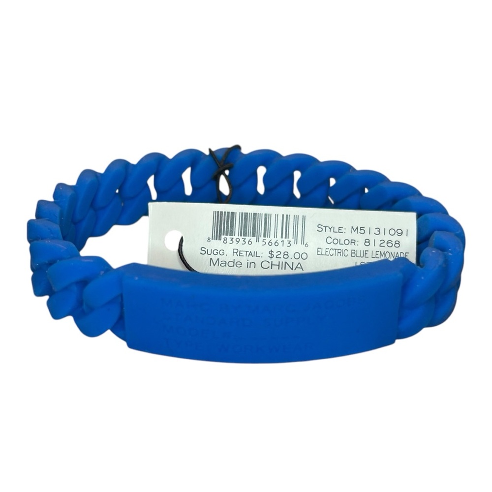 NWT Marc by Marc Jacobs Electric Blue Silicone Link Bracelet